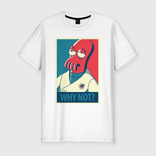 Мужская slim-футболка Zoidberg: Why not? / Белый – фото 1