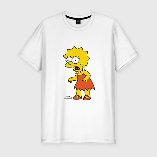 Мужская slim-футболка Симпсоны: Лиза / Белый – фото 1