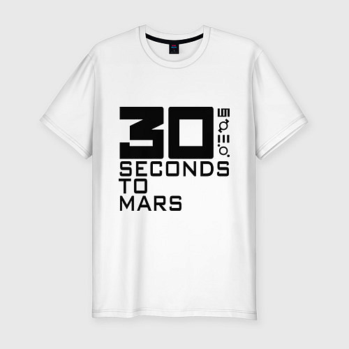 Мужская slim-футболка 30 Seconds To Mars / Белый – фото 1