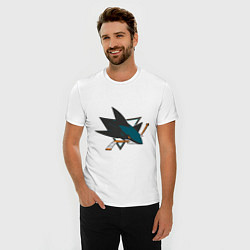 Футболка slim-fit San Jose Sharks, цвет: белый — фото 2