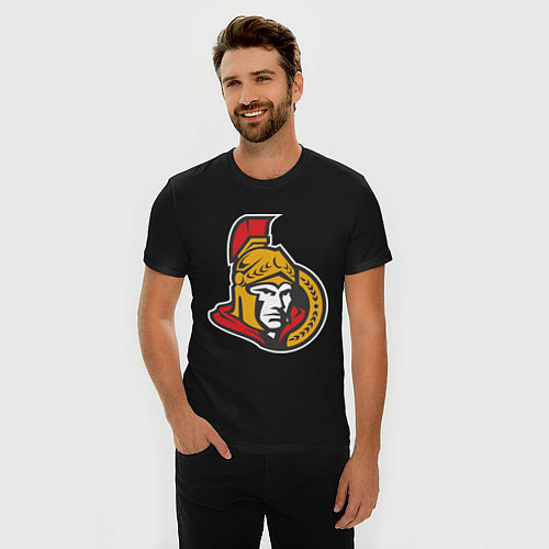Мужская slim-футболка Ottawa Senators / Черный – фото 3