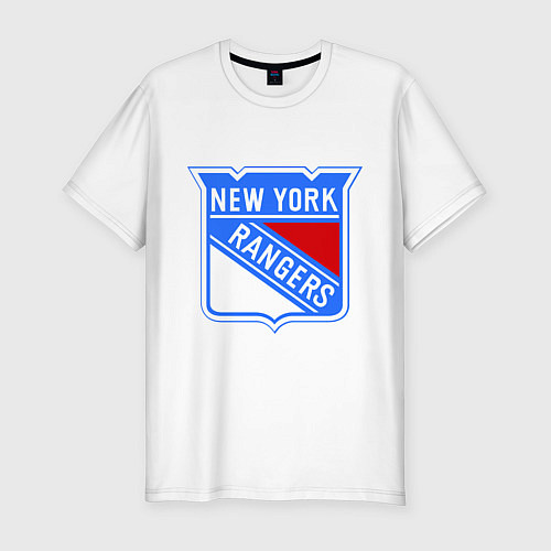 Мужская slim-футболка New York Rangers / Белый – фото 1