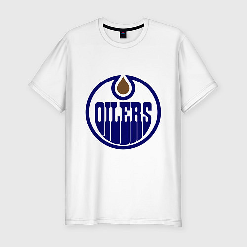 Мужская slim-футболка Edmonton Oilers / Белый – фото 1