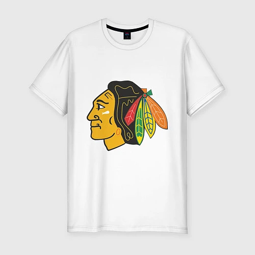 Мужская slim-футболка Chicago Blackhawks / Белый – фото 1