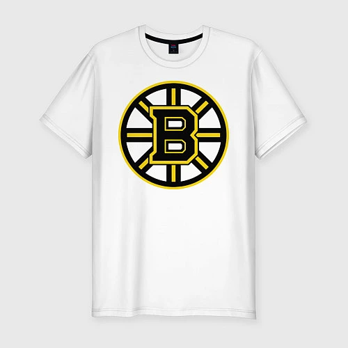 Мужская slim-футболка Boston Bruins / Белый – фото 1