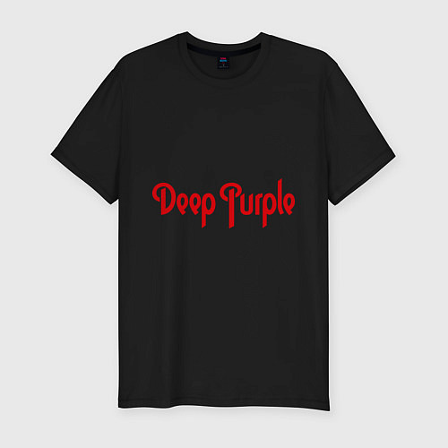 Мужская slim-футболка Deep Purple: Red Logo / Черный – фото 1