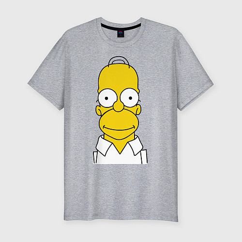 Мужская slim-футболка Homer Face / Меланж – фото 1