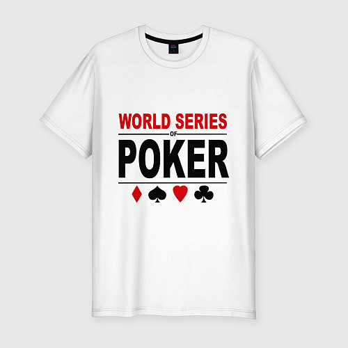 Мужская slim-футболка World series of poker / Белый – фото 1