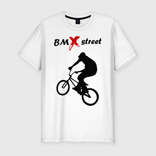 Мужская slim-футболка BMX street / Белый – фото 1