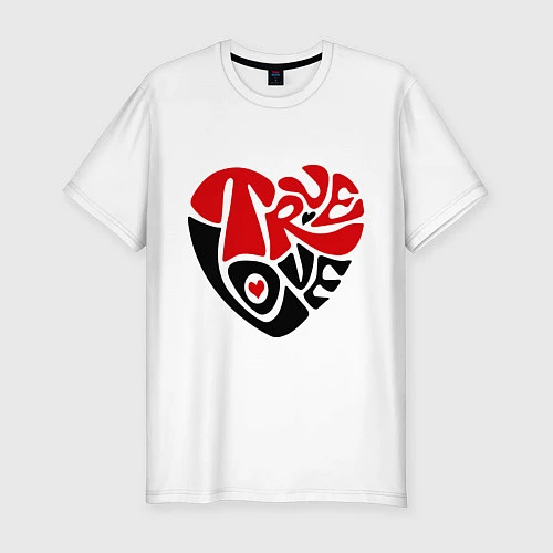 Мужская slim-футболка True Love / Белый – фото 1