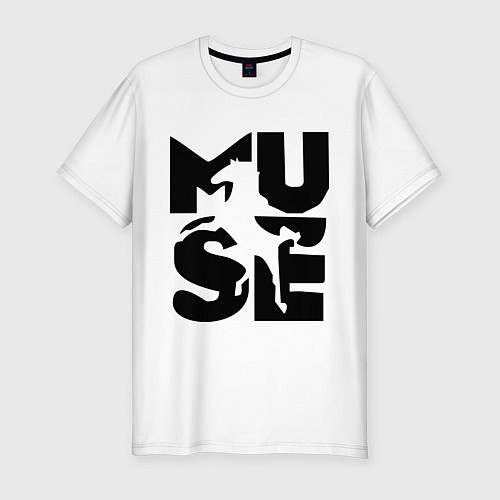 Мужская slim-футболка Muse / Белый – фото 1