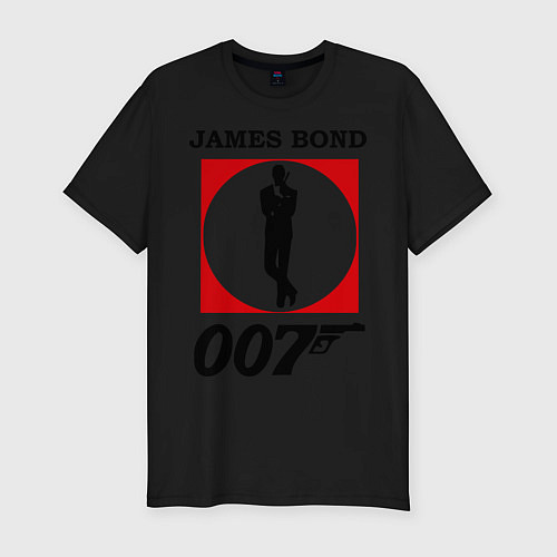 Мужская slim-футболка James Bond 007 / Черный – фото 1