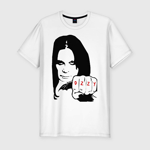 Мужская slim-футболка Ozzy Ozborn / Белый – фото 1