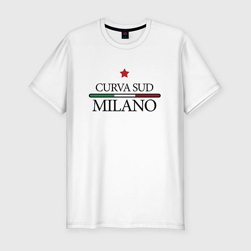 Мужская slim-футболка Curva Sud: Milano FC / Белый – фото 1