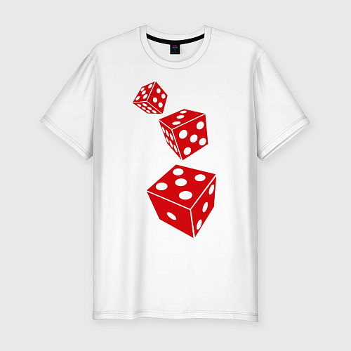 Мужская slim-футболка Игральные кости / Белый – фото 1
