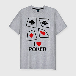 Мужская slim-футболка I love poker