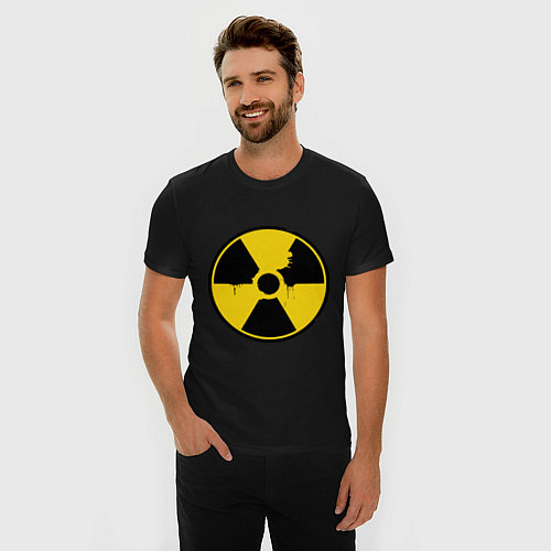 Мужская slim-футболка Радиоактивность / Черный – фото 3