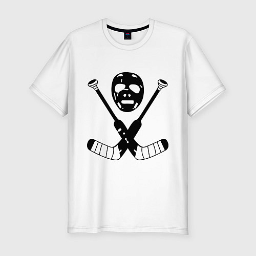 Мужская slim-футболка Хоккей / Белый – фото 1