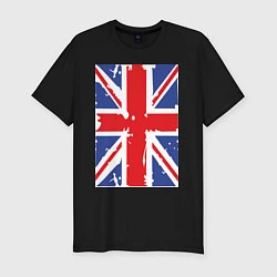 Футболка slim-fit Британский флаг, цвет: черный