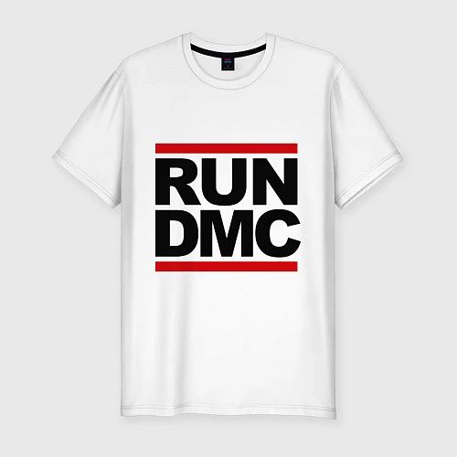 Мужская slim-футболка Run DMC / Белый – фото 1