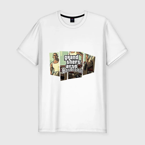 Мужская slim-футболка GTA San Andreas / Белый – фото 1