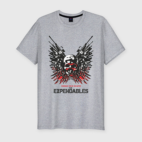 Мужская slim-футболка Expendables: Choose tour weapon / Меланж – фото 1