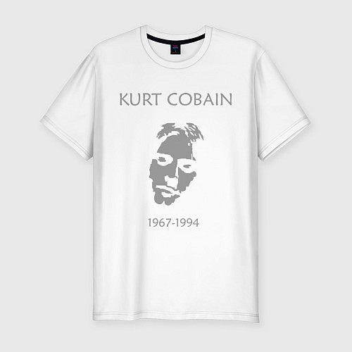 Мужская slim-футболка Kurt Cobain: 1967-1994 / Белый – фото 1