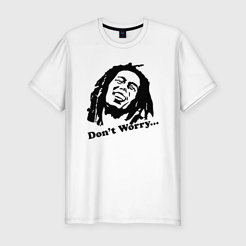 Мужская slim-футболка Bob Marley: Don't worry / Белый – фото 1