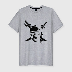 Футболка slim-fit Пиратский знак, цвет: меланж