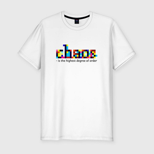 Мужская slim-футболка Хаос- высшая степень порядка / Белый – фото 1