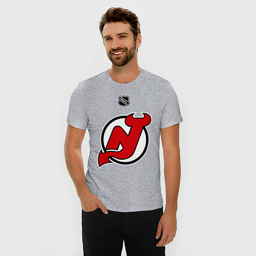 Мужская slim-футболка New Jersey Devils: Kovalchuk 17 / Меланж – фото 3