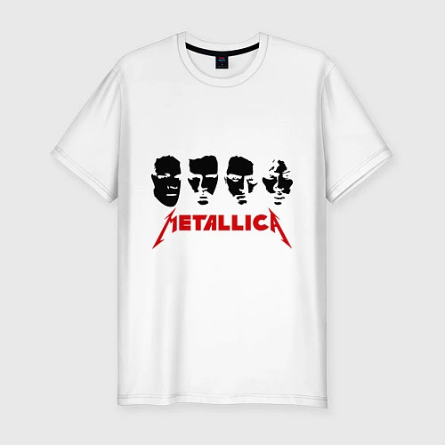 Мужская slim-футболка Metallica (Лица) / Белый – фото 1