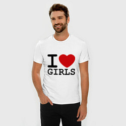 Футболка slim-fit I love girls, цвет: белый — фото 2