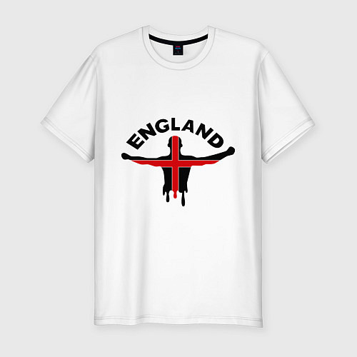 Мужская slim-футболка England Fans / Белый – фото 1