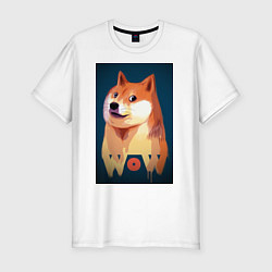 Мужская slim-футболка Wow Doge