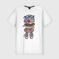 Мужская slim-футболка Гамбургер