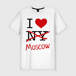 Футболка slim-fit I love Moscow, цвет: белый