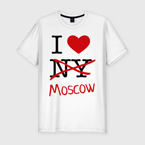 Мужская slim-футболка I love Moscow / Белый – фото 1