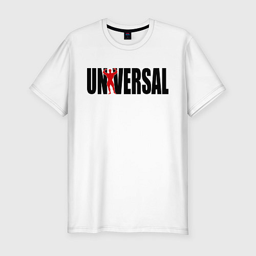 Мужская slim-футболка Universal bodybilding / Белый – фото 1
