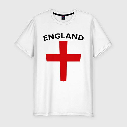 Мужская slim-футболка England Shield / Белый – фото 1