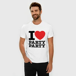 Футболка slim-fit I Love Party, цвет: белый — фото 2