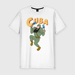 Футболка slim-fit Cuba: Fidel Castro, цвет: белый