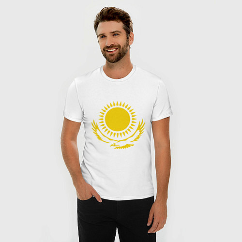 Мужская slim-футболка Казахстан / Белый – фото 3