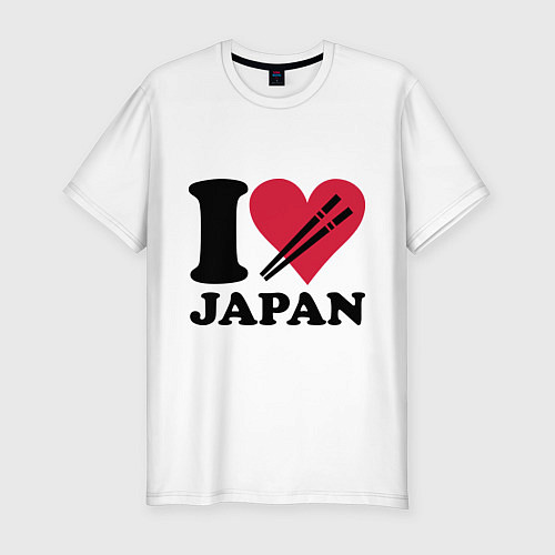 Мужская slim-футболка I love Japan - Я люблю Японию / Белый – фото 1