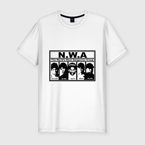 Мужская slim-футболка NWA / Белый – фото 1