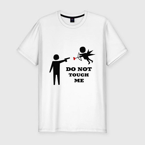 Мужская slim-футболка Do not touch me / Белый – фото 1