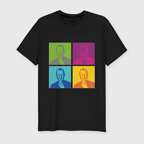 Мужская slim-футболка Steve Jobs: Pop Art / Черный – фото 1