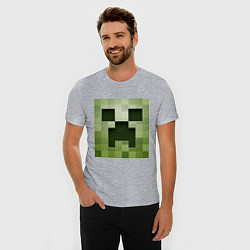 Футболка slim-fit Мinecraft creeper, цвет: меланж — фото 2