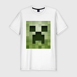 Мужская slim-футболка Мinecraft creeper