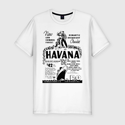 Мужская slim-футболка Havana Cuba / Белый – фото 1